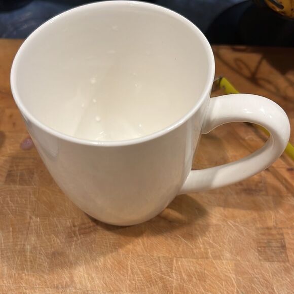 Food Network Creamy White Ceramic Stoneware Microwave Safe Mugs- 12 Oz cups - Picture 2 of 11